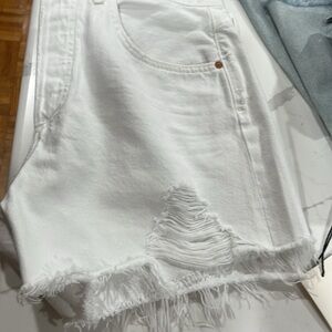 Citizens Of Humanity Crisp White Denim shorts Annabelle long